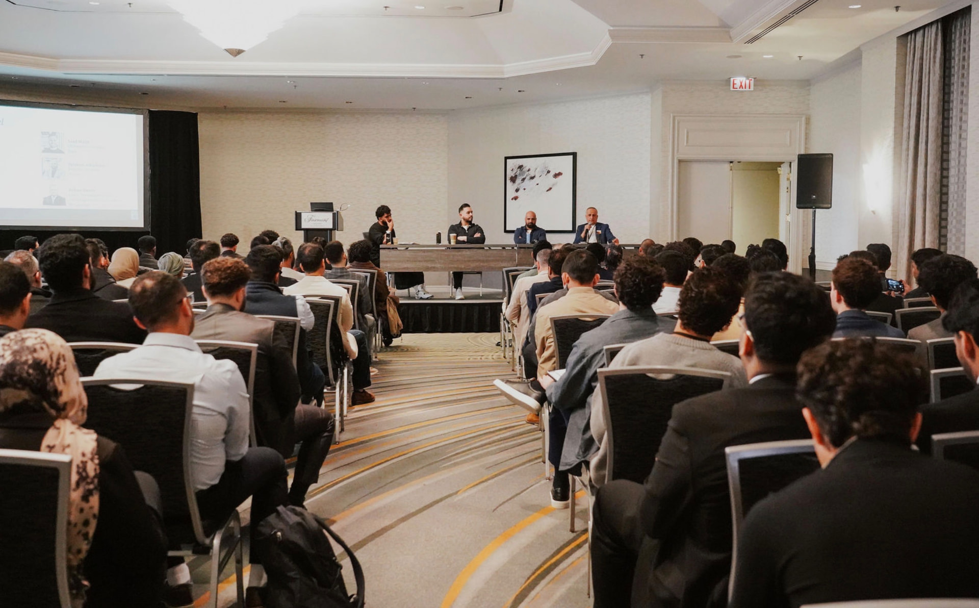 Founders speaking to attendees at The Muslim Business Conference 2026